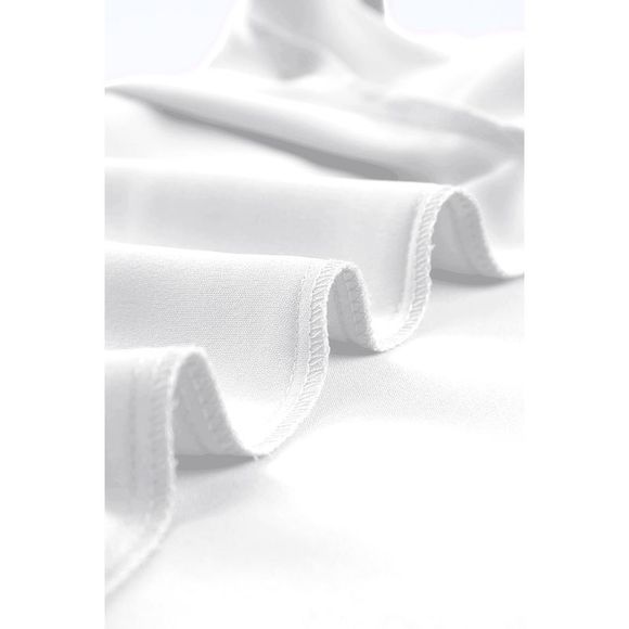 Azura Exchange  White Lace Trim V Neck Short Sleeve Blouse - Picture 13 of 15